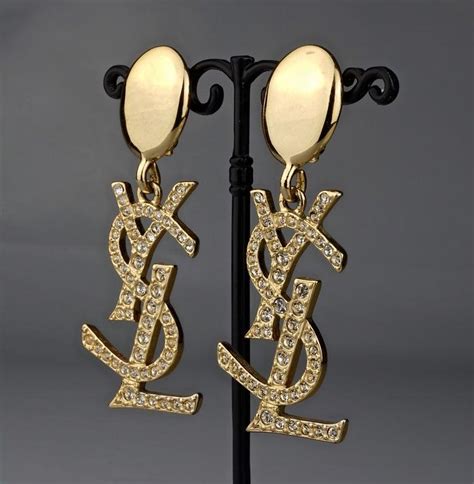 ysl earrings studs|ysl rhinestone earrings.